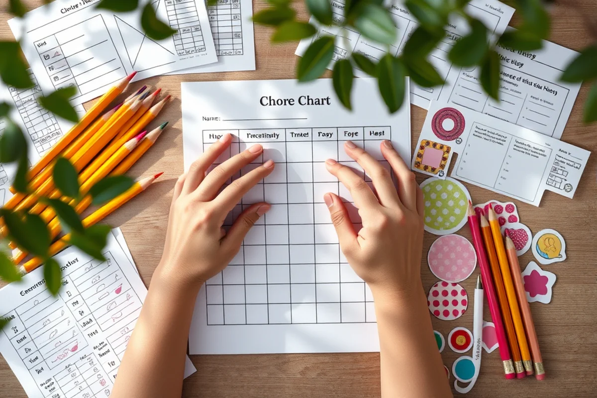 chore chart for kids — Chore Chart For Kids (the finished result)